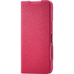 PM-S251PLFUJPND [AQUOS wish5 （SH-52F） ケース レザー 手帳型 マグネット フラップ 衝撃吸収 超軽量 薄型 ストラップホール付 スタンド機能付 花柄 UltraSlim ディープピンク]