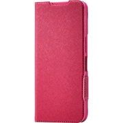 PM-S251PLFUJPND [AQUOS wish5 （SH-52F） ケース レザー 手帳型 マグネット フラップ 衝撃吸収 超軽量 薄型 ストラップホール付 スタンド機能付 花柄 UltraSlim ディープピンク]