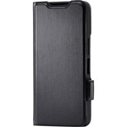 PM-S251PLFY3BK [AQUOS wish5 （SH-52F） ケース レザー 手帳型 マグネット フラップ 衝撃吸収 ストラップホール付 スタンド機能付 ブラック]
