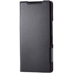 AQUOS R10 （SH-51F） ケース レザー 手帳型 マグネット フラップ 衝撃吸収 超軽量 薄型 スタンド機能付 UltraSlim ブラック PM-S252PLFUBK