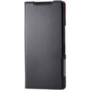 AQUOS R10 （SH-51F） ケース レザー 手帳型 マグネット フラップ 衝撃吸収 超軽量 薄型 スタンド機能付 UltraSlim ブラック PM-S252PLFUBK