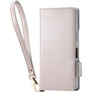 AQUOS R10 （SH-51F） ケース レザー 手帳型 マグネット フラップ 衝撃吸収 スタンド機能付 ハンドストラップ付 グレージュ PM-S252PLFY4GB