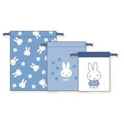 DBM-2979 Dick Bruna 3P巾着 ブルードレス シリーズ ミッフィー ブルー