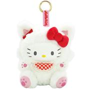 217363-25 サンリオキャラクターズ カラビナ付きぬいぐるみ ハローキティ ファインフェイスキャット シリーズ ホワイト