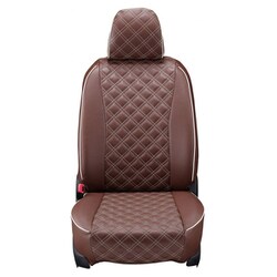 シートカバー 全席セット ムーヴ/ムーヴカスタム/ステラカスタム/ステラ キルト ブラウン×アイボリーステッチ 15EDA6563N