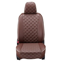 シートカバー 全席セット ワゴンR/フレア キルト ブラウン×アイボリーステッチ 15ESA6043N