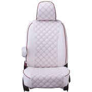 シートカバー 全席セット ミラココア キルト ホワイト×レッドステッチ 15EDA6502W