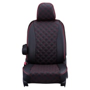 シートカバー 全席セット クラウン/クラウンハイブリッド キルト ブラック×レッドステッチ 15ETB1453D