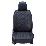 シートカバー 全席セット クラウン/クラウンハイブリッド キルト ブラック×ブルーステッチ 15ETB1453E