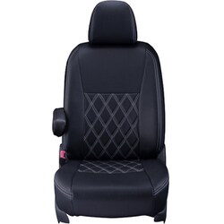 シートカバー 全席セット N-BOXスラッシュ ダイヤ ブラック×ホワイトステッチ 16EHA0335K