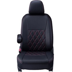 シートカバー 全席セット アルファード ダイヤ ブラック×レッドステッチ 16ETC0261D