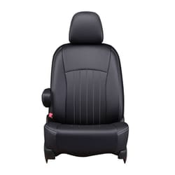シートカバー 全席セット セレナ ライン ブラック×ホワイトステッチ 43ENC5641KW