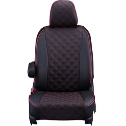 シートカバー 全席セット ワゴンR/フレア キルト ブラック×レッドステッチ 15ESA6049D