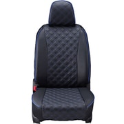シートカバー 全席セット ワゴンR/フレア キルト ブラック×ブルーステッチ 15ESA6049E