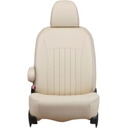 シートカバー 全席セット ワゴンR/フレア ライン アイボリー×ブラウンステッチ 43ESA6049VN