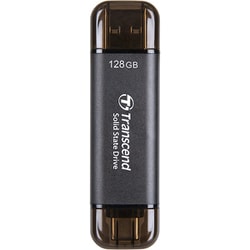 ポータブルSSD 128GB 最大1050MB/s Type-A/Type-C両対応 iPhone 15/16対応 ブラック TS128GESD310C