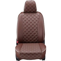 シートカバー 全席セット エクストレイル キルト ブラウン×アイボリーステッチ 15ENB5626N