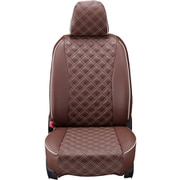 シートカバー 全席セット タント/シフォン キルト ブラウン×アイボリーステッチ 15EDA6524N