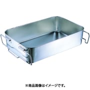 ステンレスバット 18-8給食バット運搬型(積み重ねハンドル付) フランジタイプ:渕巻き 深さ140mm SH-6038BS