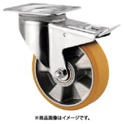 プレート式キャスター”ALPHA”（ウレタン車） Φ100 自在式（トータルロック付） 3477ITP100P62