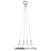 4点吊りワイヤースリング スリムフック付 9mm×1m 4W9-10S
