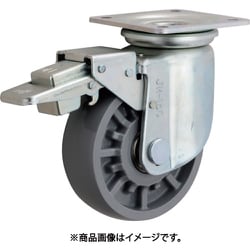 低始動・高耐久エラストマー車輪 200径 旋回金具ダブルストッパー付 HE-200WJS