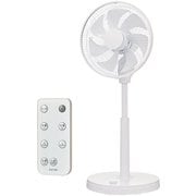 リビング扇風機 DCモーター 30cm 7枚羽根 真上可能リビングファン ホワイト YKT-D3423GFR（W）