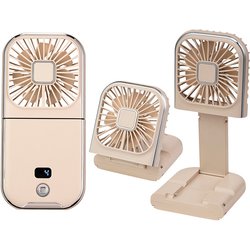 折り畳み5WAYハンディファン 充電式 アイボリー YM-701GS（C）