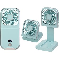 折り畳み5WAYハンディファン 充電式 ミント YM-701GS（LA）