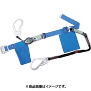 胴ベルト型墜落制止用器具(巻取タイプ)ランヤード2丁掛け仕様 ロック機構付きロックリトラ+伸縮式ノビロン(BK)青 Mサイズ 幅50MM×長さ1200MM TB2LRL593NV5931BL4BKMBP