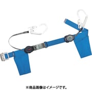 胴ベルト型墜落制止用器具(巻取タイプ)補助ロープ2丁掛け仕様 ロック機構付きワン・ハンドリトラ+巻取式補助ロープ 青 Mサイズ 幅50MM×長さ1200MM TBORL2593SRBTBL4MBX