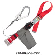 胴ベルト型墜落制止用器具(巻取タイプ)ロック機構付き ワン・ハンドリトライト 赤 Mサイズ 幅50MM×長さ1200MM TB-ORL-593SV-R-M-BP