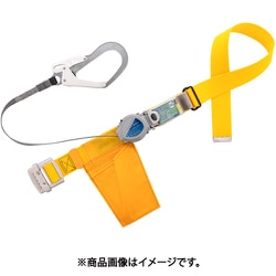 胴ベルト型墜落制止用器具（巻取タイプ）ロック機構付き 2WAYリトライト 黄 Mサイズ 幅50MM×長さ1200MM TB-TRL-593-Y-M-JAN-BX