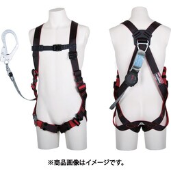 レヴォハーネス シングルランヤード付き ロック機構付き巻取式ワン・ハンドリトラ 黒・赤 Sサイズ TH508OH93SVOTBKRSR23JANBX