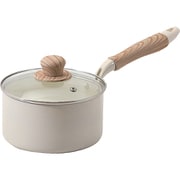 片手鍋 16cm 深型 内面セラミック加工 IH対応 ガス火対応 ガラス蓋付 PFOA FREE PTFE FREE 金属ヘラ使用可能 セラミール HC-869