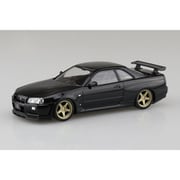 楽プラ スナップキット No.12CU-BP 1/32 ニッサン R34スカイラインGT-R カスタムホイール ブラックパール [組立式プラスチックモデル]