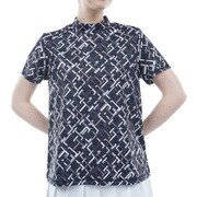 24S THモノグラム 半袖モックシャツ Lサイズ NVY THLA402