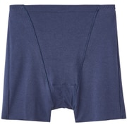 サニタリーショーツ 綿85% 生理用ショーツ 羽根つきナプキン対応 裾のラインすっきり 1分丈 ボクサー M ネービーブルー HV0662BY