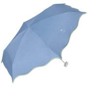 日傘 折りたたみ傘 晴雨兼用 Wpc. 遮光ウェーブパイピングパラソル ミニ 50cm 手開き式 ブルー 801-14936-102BL