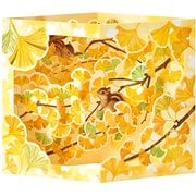秋カード 枠の中にイチョウとリス 504050