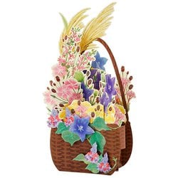 秋カード 秋の七草入り花かご 844365