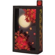 秋カード ライト＆サウンド 紅葉と月 013366