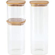 pebbly ガラスフードコンテナ ミックス 3個セット 800ml、1400ml、2200ml PKV-035