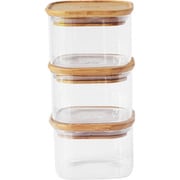 pebbly ガラスフードコンテナ 小 3個セット 500ml PKV-034