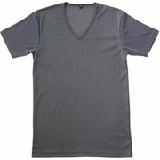 BREEZE/DRY ピンホールメッシュ グレー Lサイズ 半袖V首 8034-37