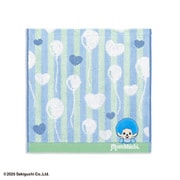 59-0060070 [モンチッチ ふうせんハート 25cm×25cm ブルー タオルハンカチ]