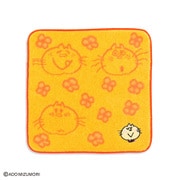 66-2030070 [水森亜土 みーたん 25cm×25cm イエロー タオルハンカチ ミータン]
