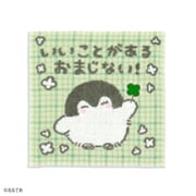 53-0040070 [コウペンちゃん おまじない 25cm×25cm グリーン タオルハンカチ]