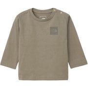 ロングスリーブスモールスクエアロゴティー ベビー トップス 長袖 マッシュルーム(MR) 80サイズ NTB32357