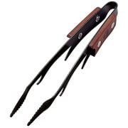 UG-3320 [BBQトング 黒鹿トング 18cm アミ交換用フック ステンレス製 ふっ素樹脂加工 ウッドグリップ ブラック]